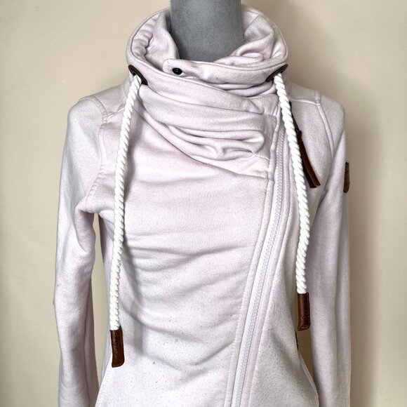 Wanakome Sweatshirt Size XS Pink Wide Collar High Neck Jacket Zip Up Warm Winter - Picture 5 of 15